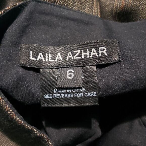 Laila Azhar Pinafore Jumper Dress Womens Size 6 Brown Wool Blend Sleeveless Mini - Picture 9 of 13